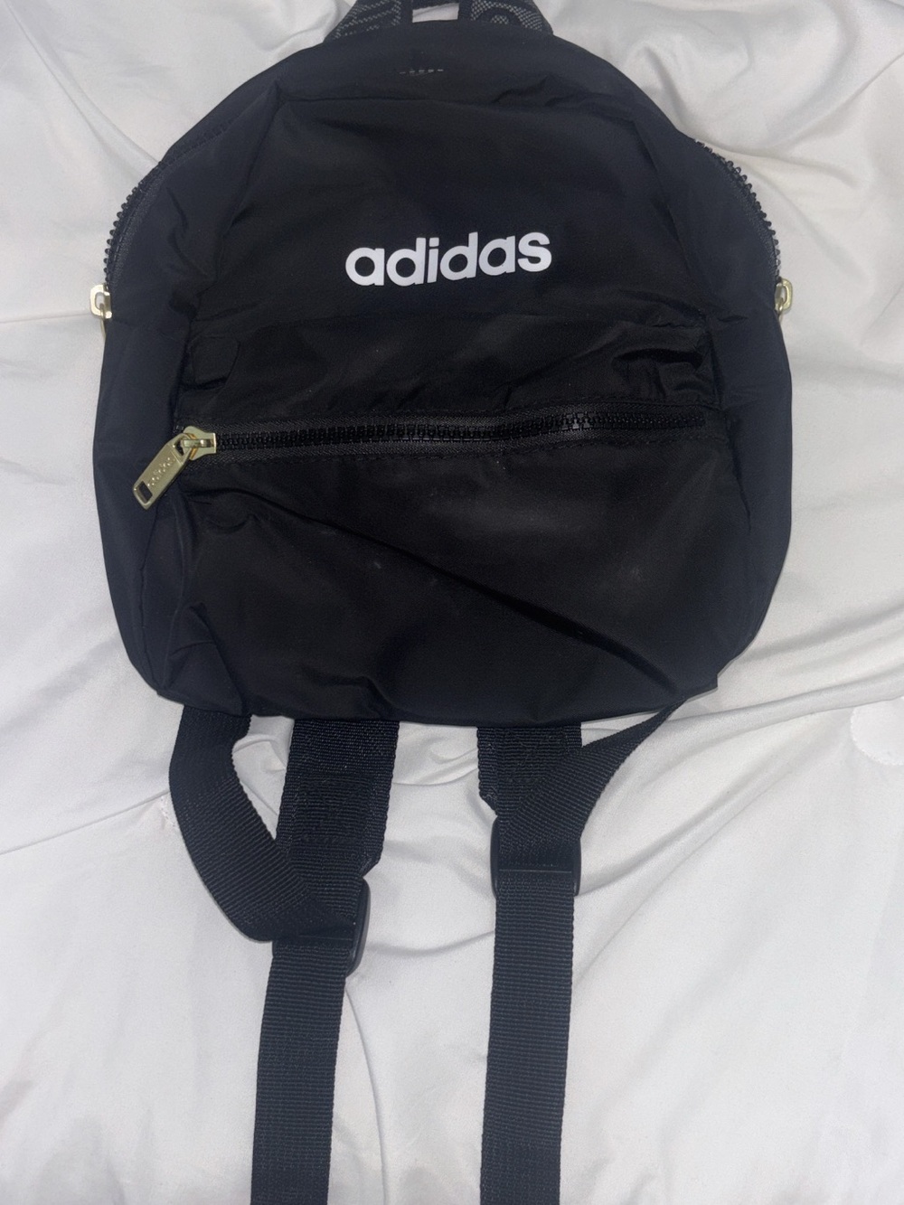 adidas Black Mini Backpack with White Logo - Picture 1 of 1